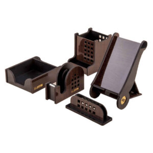 Accessoires organiseur de bureau en bois – Modèle Edari (5 pièces)