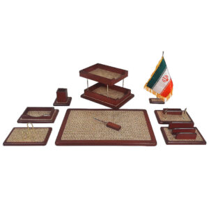 Accessoires organiseur de bureau en bois – Modèle Modalin (9 pièces)
