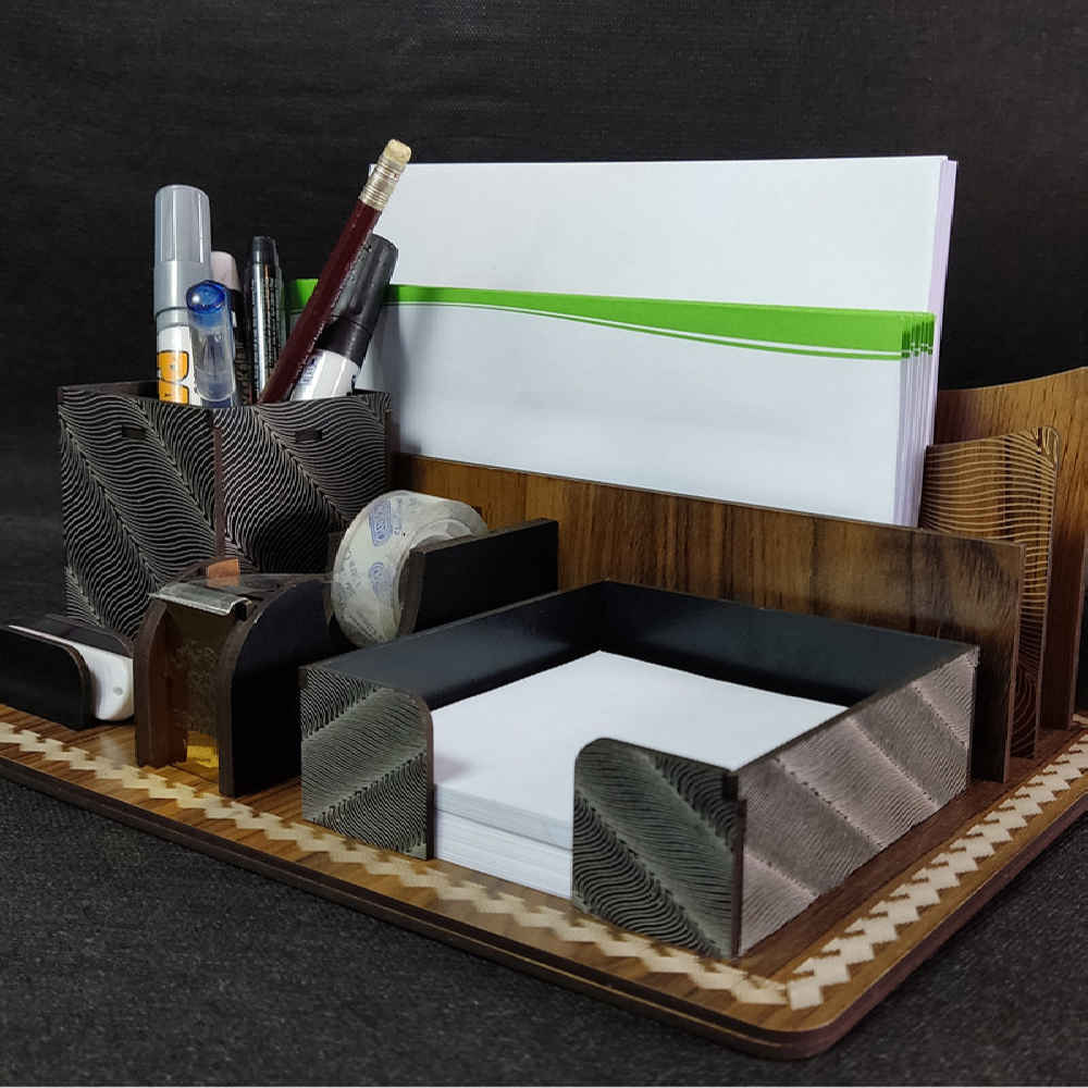 Organiseur de bureau en bois – Modèle Mahyas