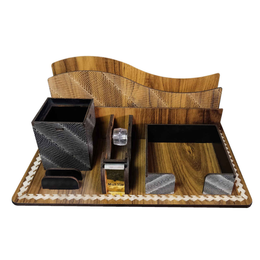 Organiseur de bureau en bois – Modèle Mahyas