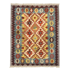 Tapis Kilim en laine persane tissé à la main Traditionnel Modèle Dastris