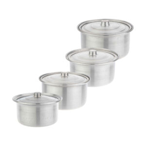 Casserole pour Camping – Légère, Compatible avec les Feux de Camp, Set de 4