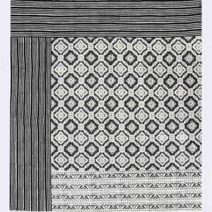Nappe en lin imprimé au block modèle Khajoo