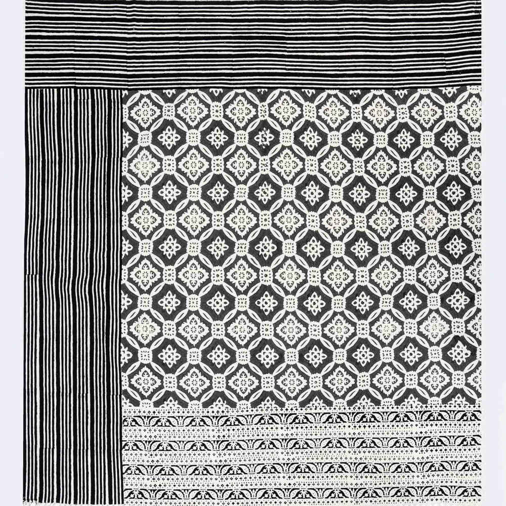 Nappe en lin imprimé au block modèle Khajoo
