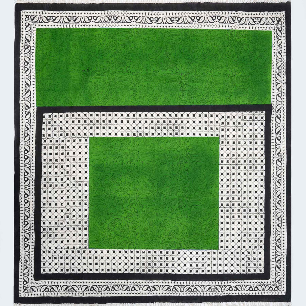 Nappe en lin imprimé au block modèle Shabnam