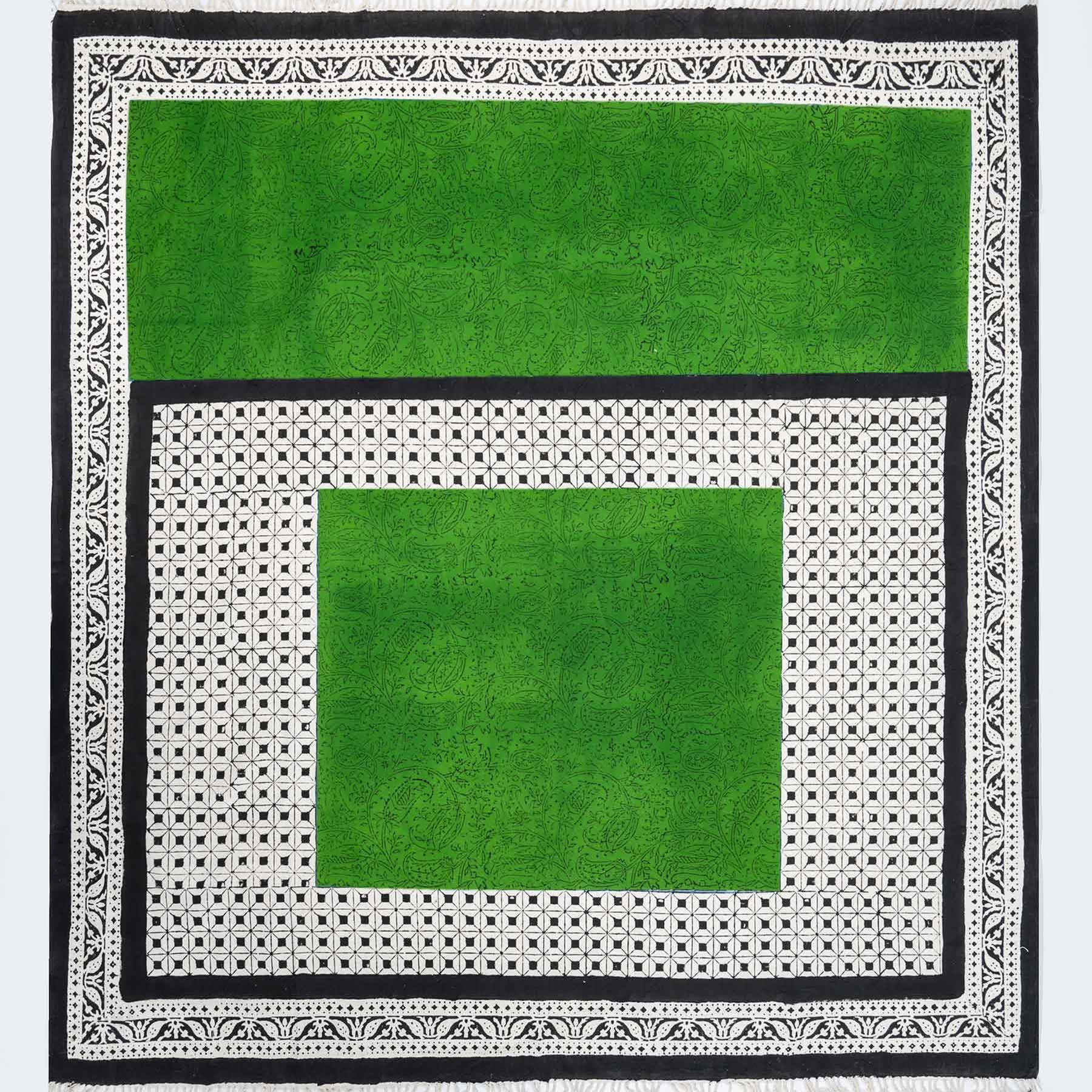 Nappe en lin imprimé au block modèle Shabnam