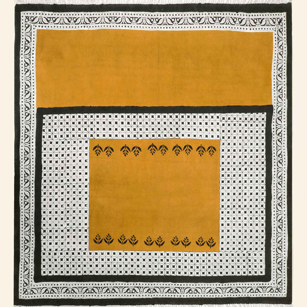 Nappe en lin imprimé au block modèle Shabnaz