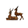 Ensemble de 2 figurines décoratives de cerfs bruns - Décor animalier de la forêt