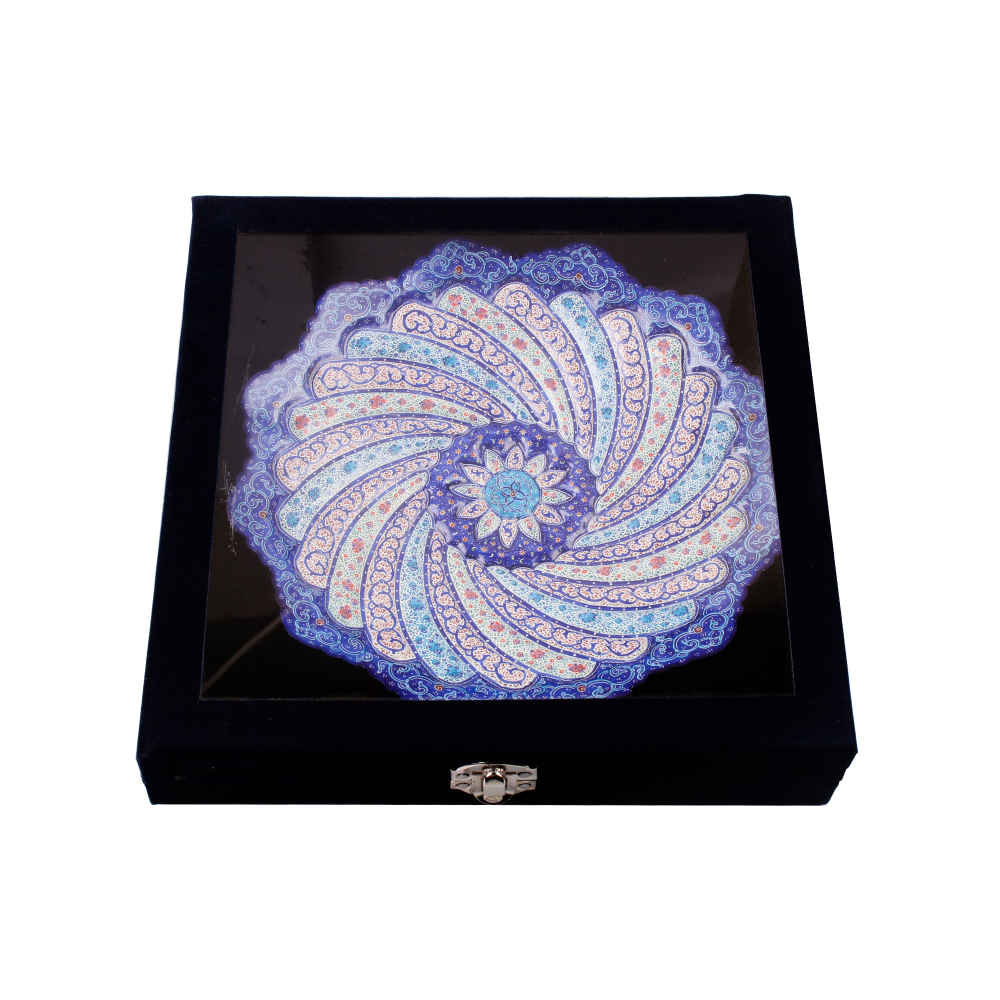 Assiette Décorative en Cuivre Peinte à la Main avec Émail Persan Minakari Leila