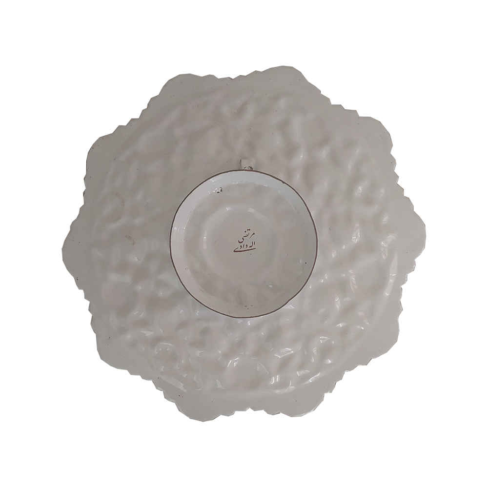 Assiette Décorative en Cuivre Peinte à la Main avec Émail Persan Minakari Panah