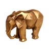 Figurine géométrique d'éléphant cubisme en polyester doré - Statue décorative