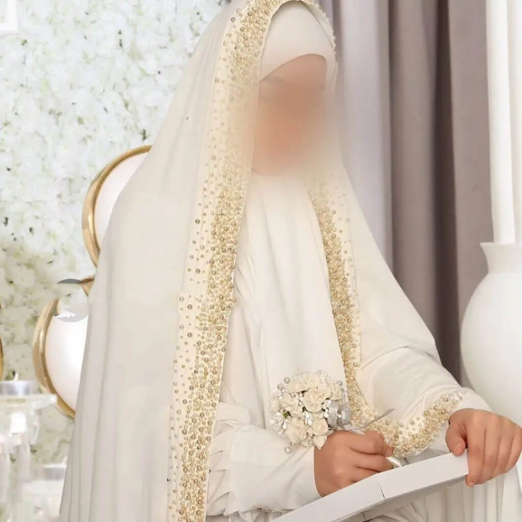 Tchador de Mariée Iranienne – Modèle Broderie Morvarid