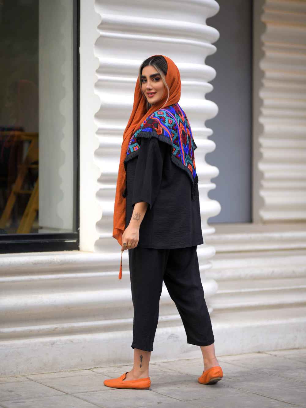 Manteau brodé persan & pantalon modèle Mahoor