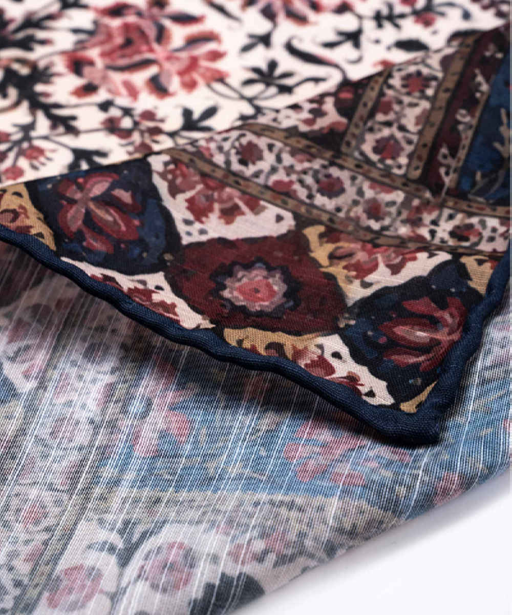 Foulard en soie persane pour femme – Luxe et vibrant carré Golestan