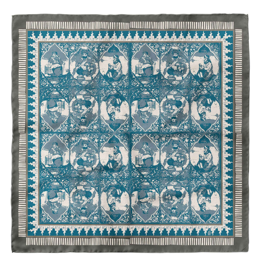 Foulard persan pour femme – Motif luxueux et éclatant « Hammam Golzar »