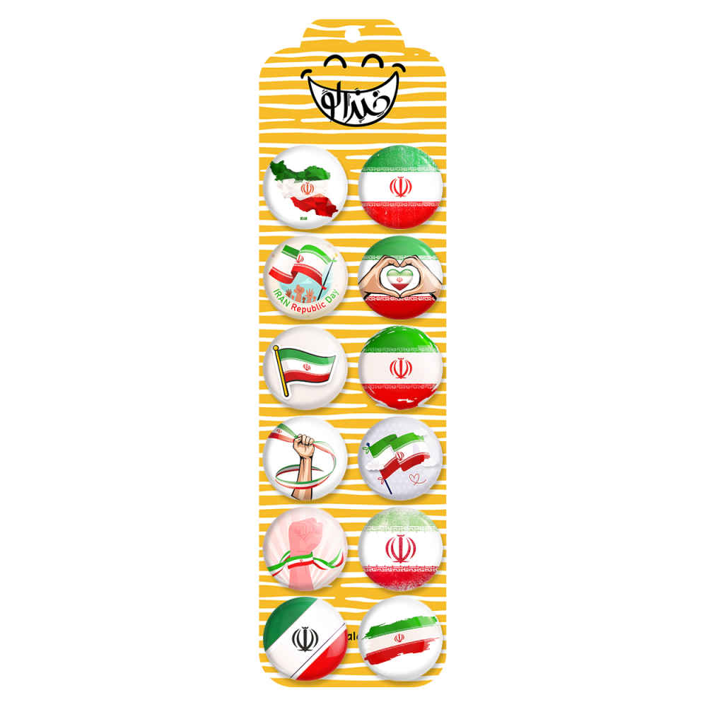 Ensemble de Badges à Épingle – Drapeau de l’Iran (12 pièces)