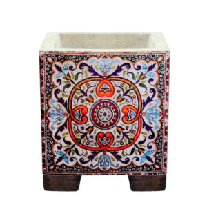 Vase décoratif persan en béton carré modèle Farimah