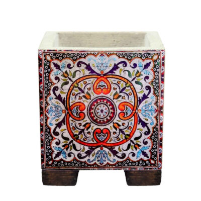 Vase décoratif persan en béton carré modèle Farimah