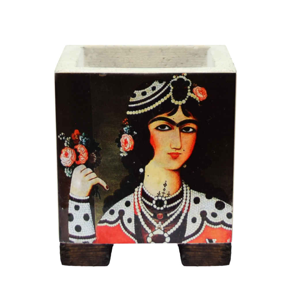 Vase décoratif persan en béton carré modèle Ghajari