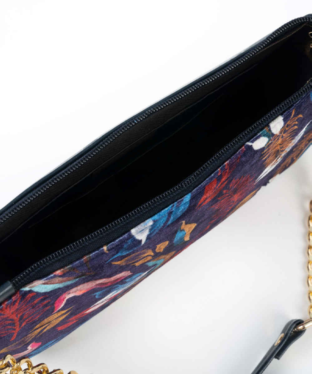 Sac à main en fausse cuir avec chaîne Leaf fait main