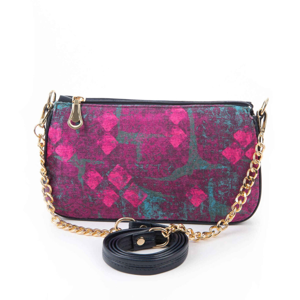 Sac à main en fausse cuir avec chaîne Samira fait main