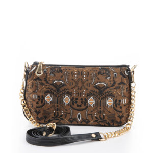 Sac à main en fausse cuir avec chaîne Design traditionnel fait main