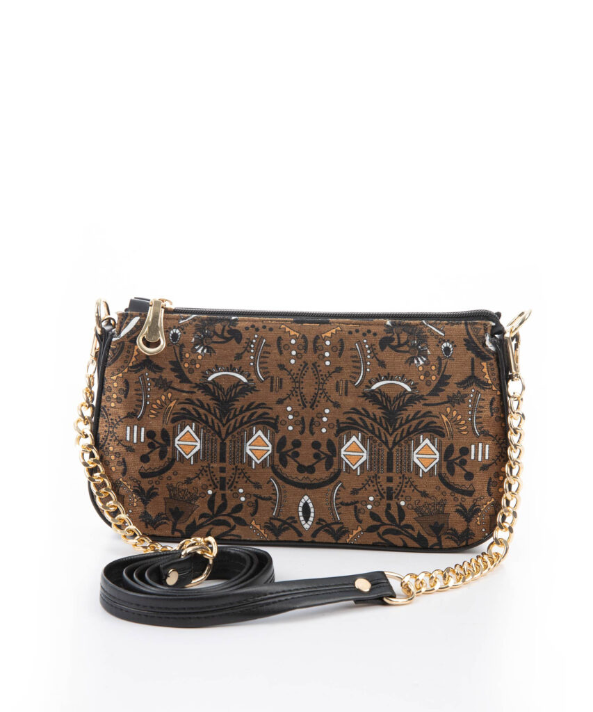 Sac à main en fausse cuir avec chaîne Design traditionnel fait main