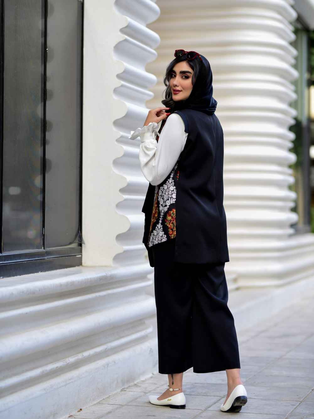 Ensemble gilet, tunique & pantalon pour femmes modèle Ayman