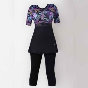 Maillot de Bain à Deux Pièces pour Femmes à Manches Courtes Modèle Sima
