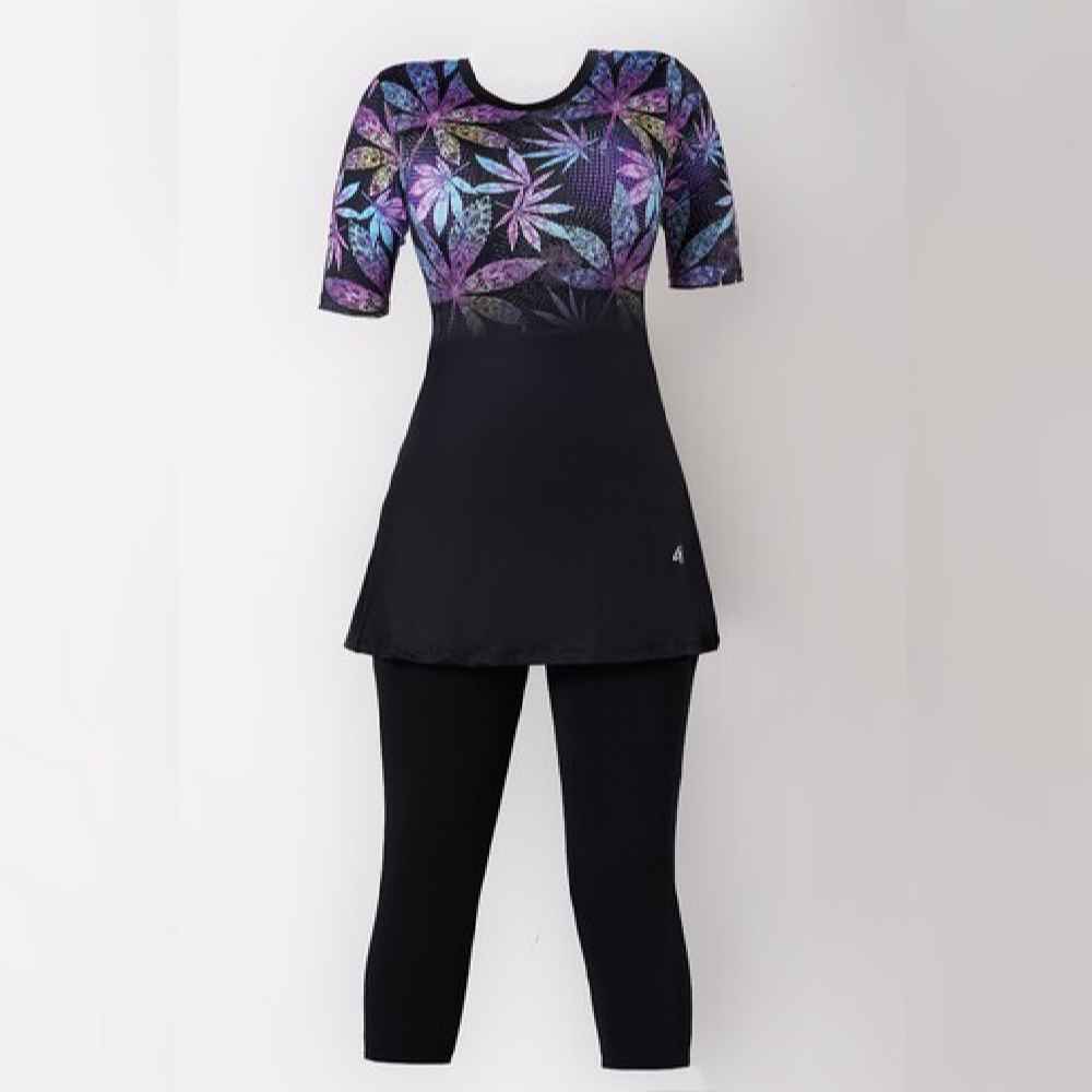 Maillot de Bain à Deux Pièces pour Femmes à Manches Courtes Modèle Sima