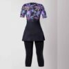 Maillot de Bain à Deux Pièces pour Femmes à Manches Courtes Modèle Sima