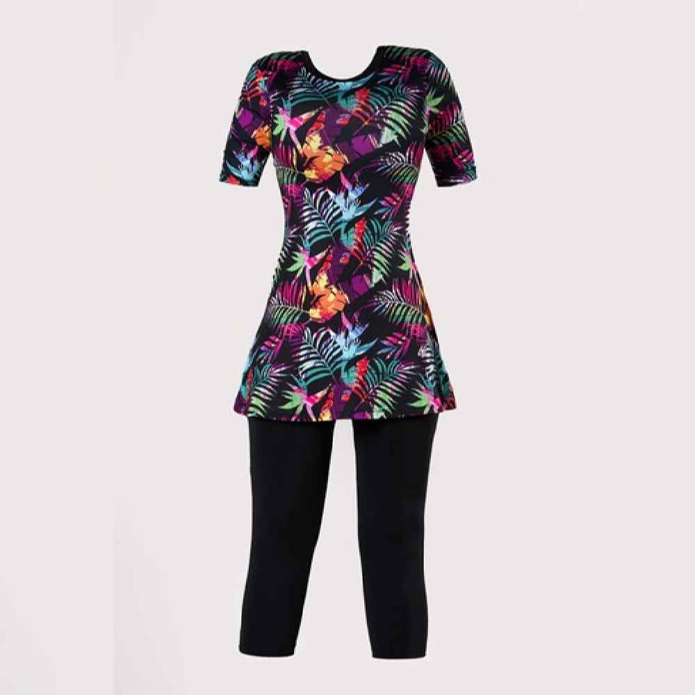 Maillot de Bain à Deux Pièces pour Femmes à Manches Courtes Modèle Vafa