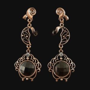 Boucles d’oreilles pendantes en métal, style traditionnel Saba