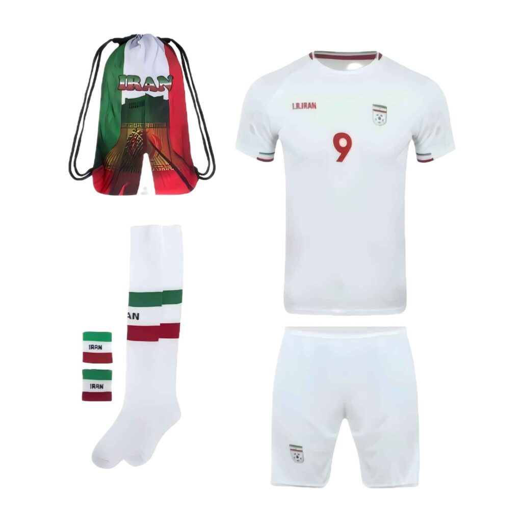 Set de 6 Pièces 2022 Maillot de Football de l'Équipe Nationale d'Iran Coupe du Monde