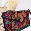 Sac à main ethnique en velours brodé avec motif Paisley