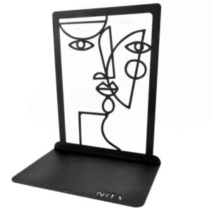 Serre-livres en métal design visage – choix audacieux pour étagères modernes