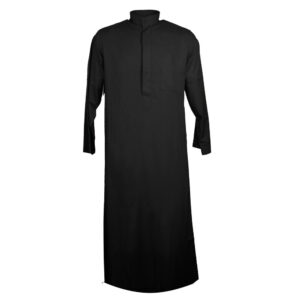 Dishdasha Thawb Noir de style Emirati pour Homme – Vêtement arabe traditionnel