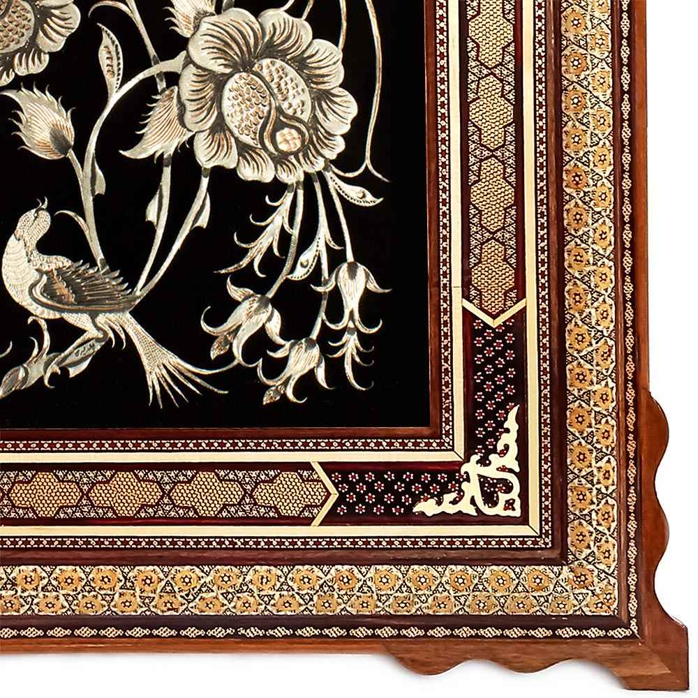 Art en cuivre gravé persan encadré fait main Mahya – Décoration murale traditionnelle