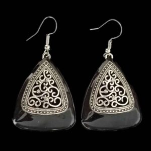 Boucles d’oreilles pendantes en métal, style traditionnel Shamim