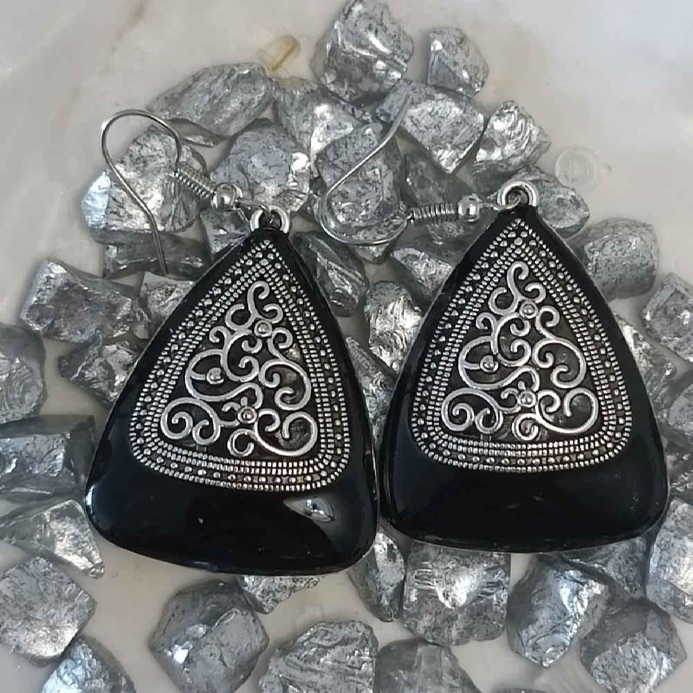 Boucles d’oreilles pendantes en métal, style traditionnel Shamim