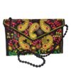 Sac à main ethnique en velours brodé avec motif Paisley