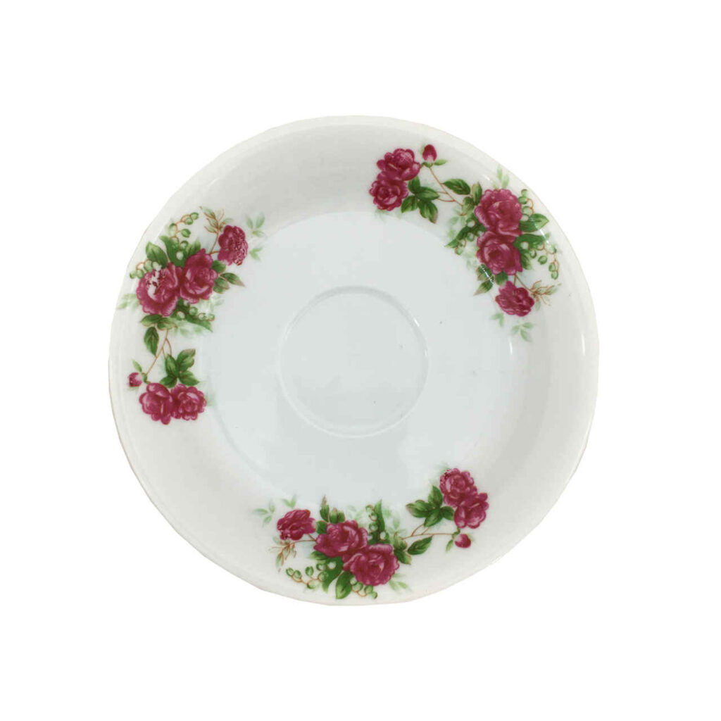 Assiette à thé persane - Porcelaine avec motif Gol Sorkhi (Lot de 6)