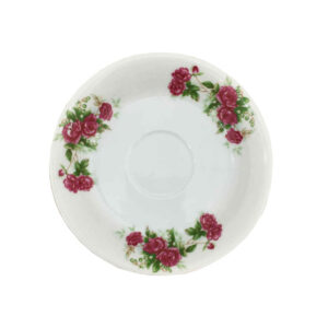 Assiette à thé persane – Porcelaine avec motif Gol Sorkhi (Lot de 6)