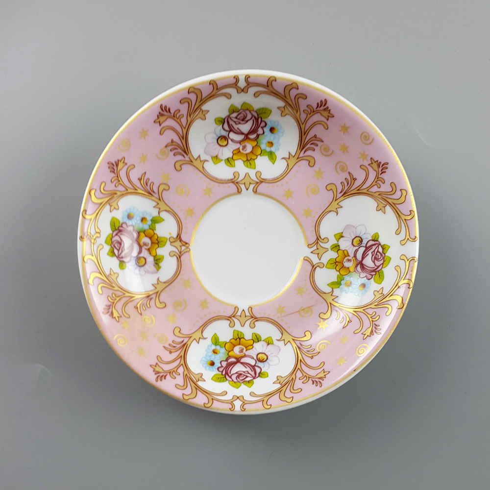 Assiette à thé persane - Porcelaine avec motif Floral Goldar (Lot de 6)