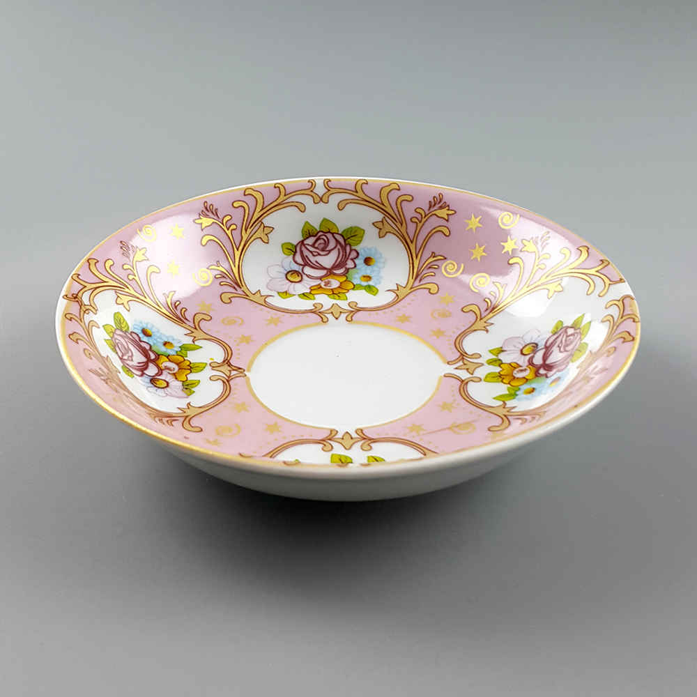 Assiette à thé persane – Porcelaine avec motif Floral Goldar (Lot de 6)