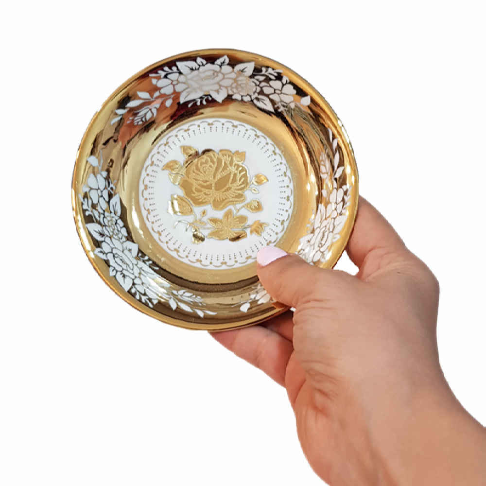 Assiette à thé persane – Porcelaine avec motif Nazanin (Lot de 6)