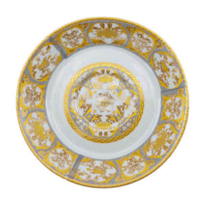 Assiette à thé persane – Porcelaine avec motif Roniz (Lot de 6)