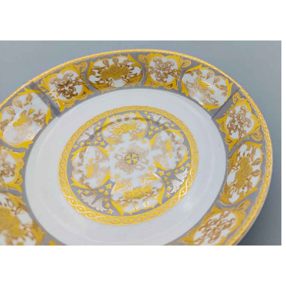 Assiette à thé persane – Porcelaine avec motif Roniz (Lot de 6)