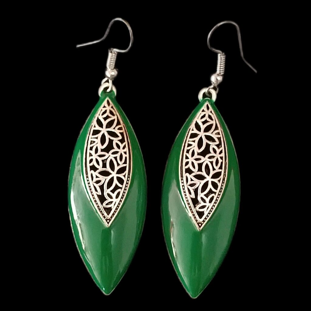 Boucles d'oreilles pendantes en métal, style traditionnel Naz