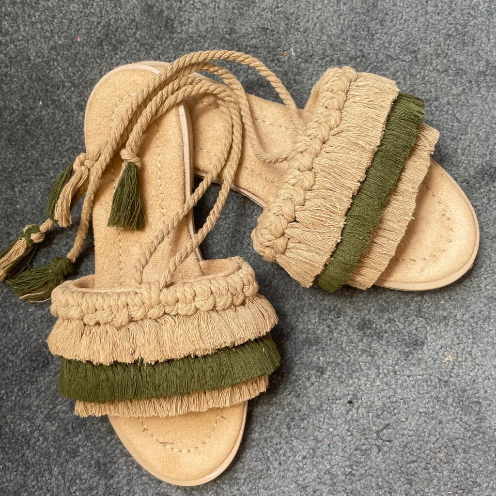 Sandales Macramé Fait Main - Chaussures Boho pour l'Été